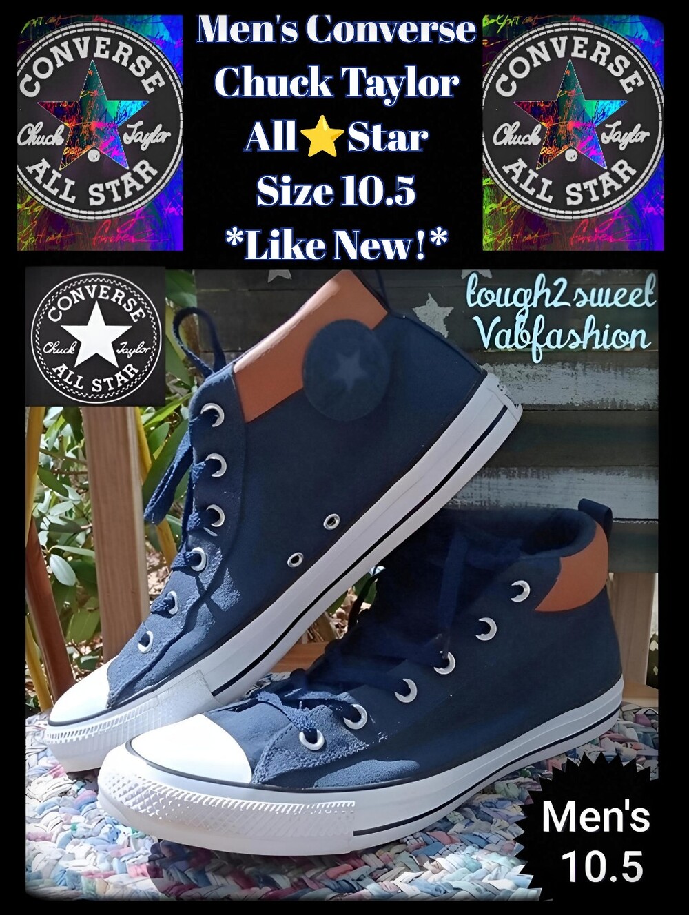 ⭐FIRM⭐MEN'S CONVERSE CHUCK TAYLOR ALL☆STAR SIZE 10.5 SNEAKERS EXCELLENT COND